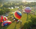 Αεροφωτογραφία του φεστιβάλ αερόστατο ζεστού αέρα